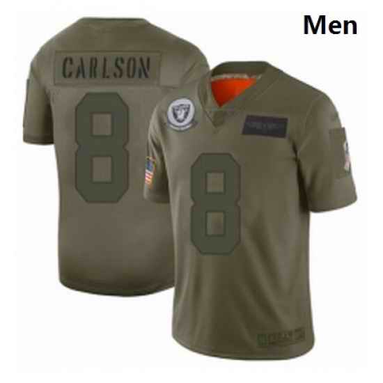 Men Oakland Raiders 8 Daniel Carlson Limited Camo 2019 Salute to Service Football Jersey